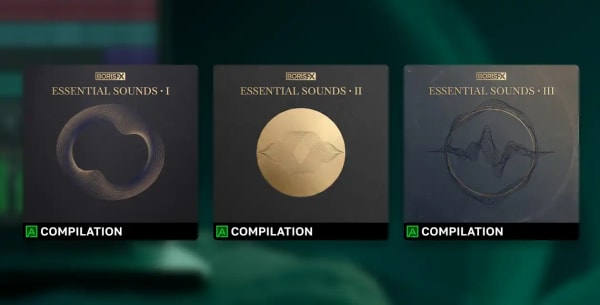 Covers of the Essential Sounds I, II, and III Acidized sound collections on a dark background.