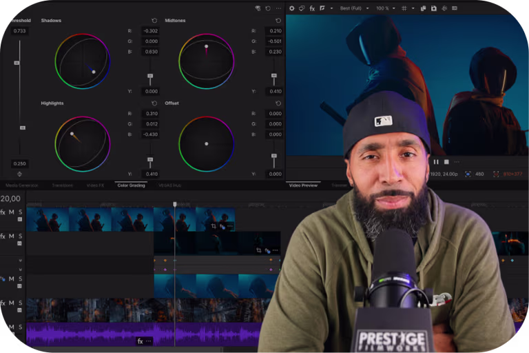 Man Doing Vegas Video Tutorial