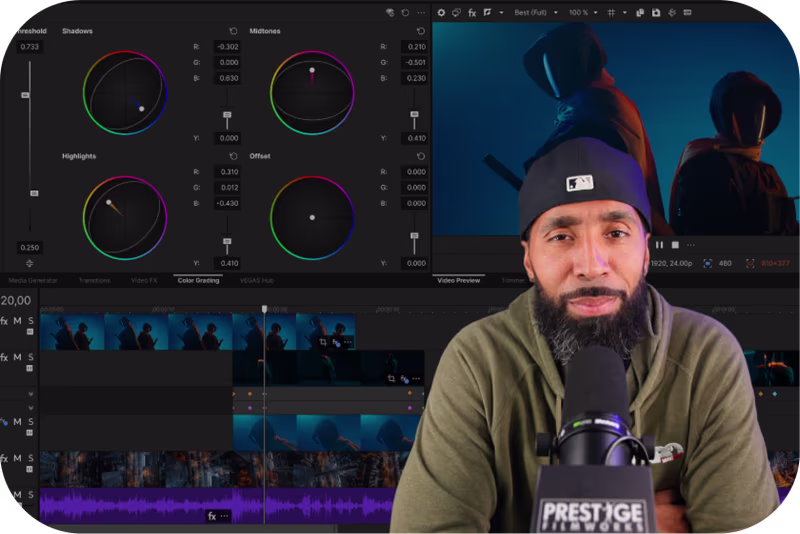 Man Doing Vegas Video Tutorial