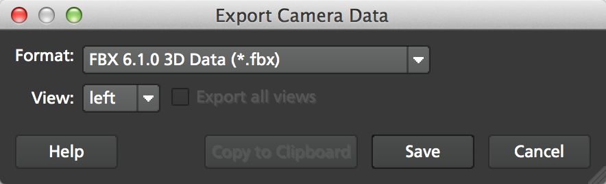 4.0.0 Export Camera Data