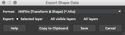 4.1.0 Export HitFilm Shape Data