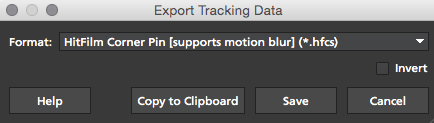 4.1.0 Export HitFilm Track Data