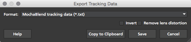 4.1.3 Export MochaBlend Track Data