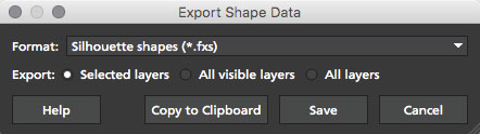 5.0.0 export silhouette shape data