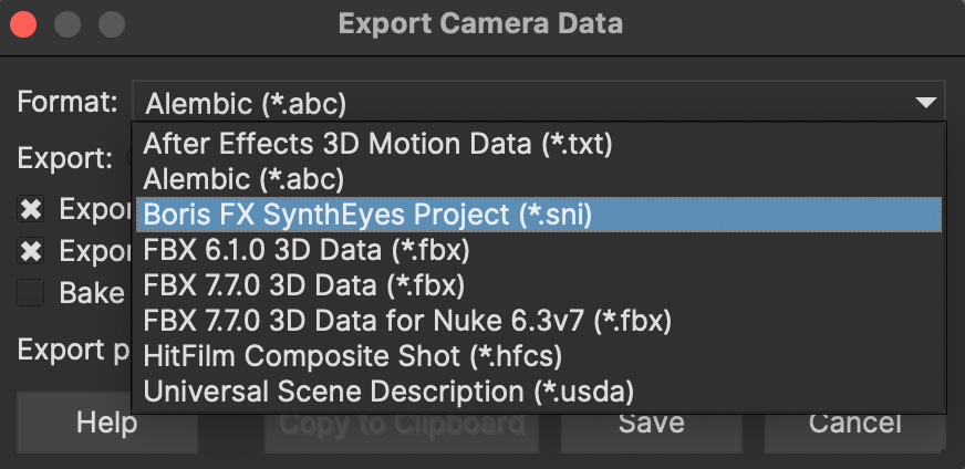 EXPORT CameraSolve