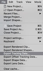 export tracking data filemenu