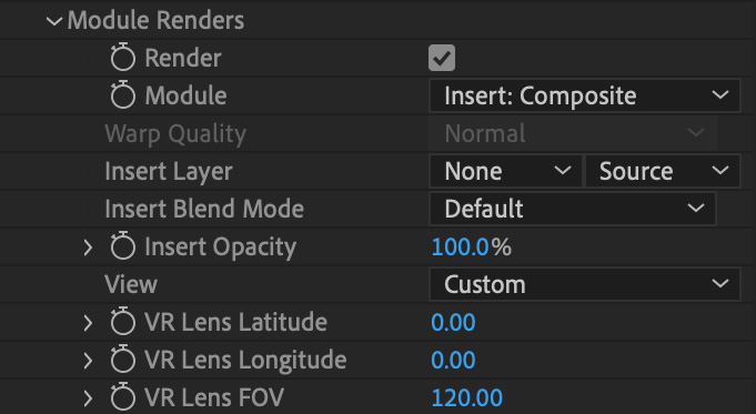 mochapro ae plugin renders section