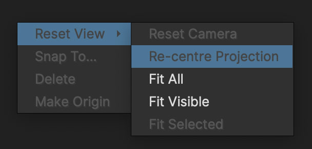 camerassolve reset projection