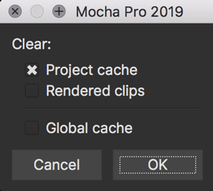 clear cache dialog