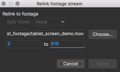 clip relinkfootagestream