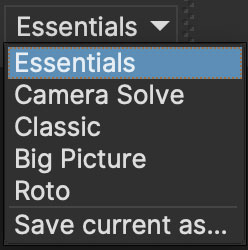 layouts dropdown