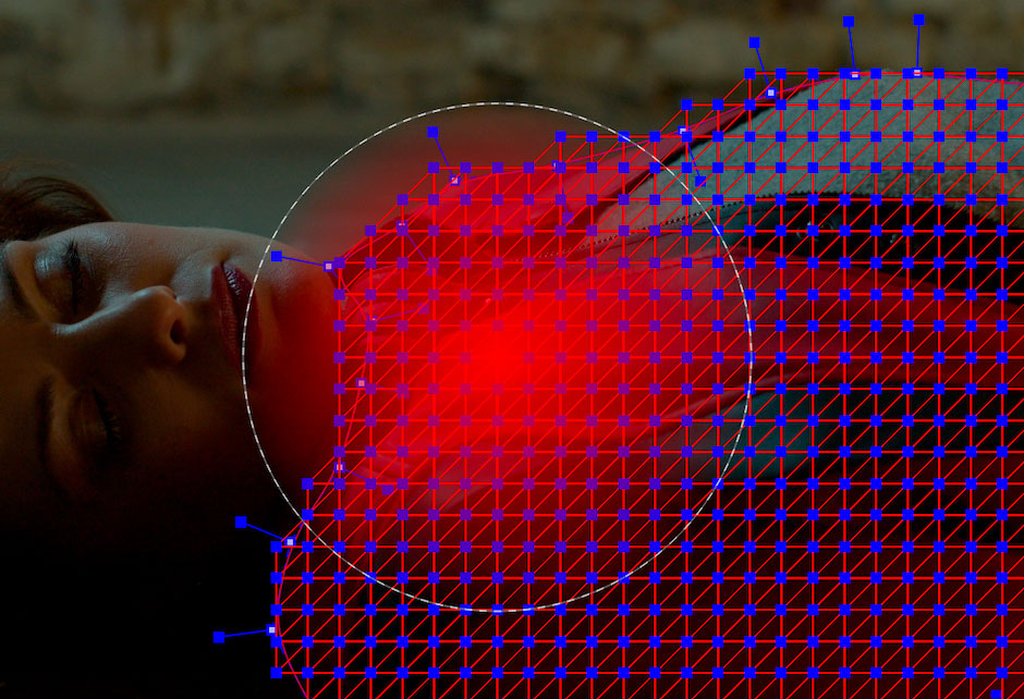 mesh falloff radius circle