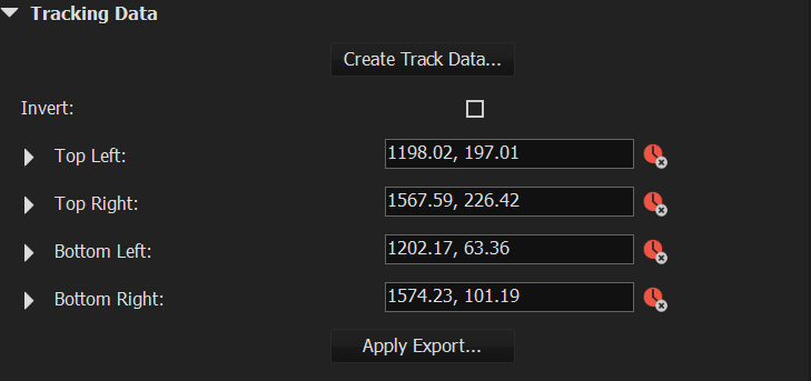 mocha vegas plugin tracking data section
