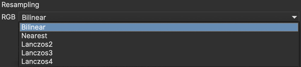 project settings resampling