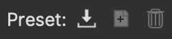 export dialog preset buttons