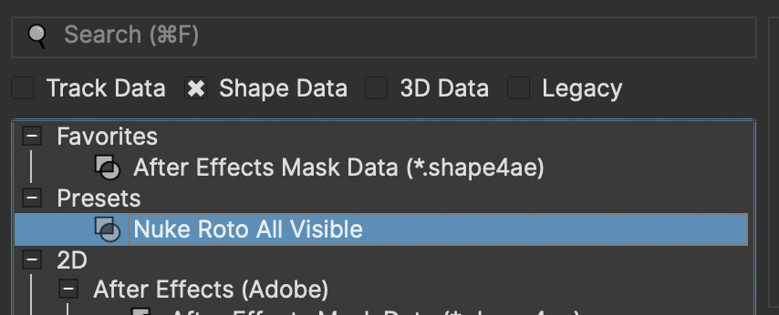 export dialog preset location