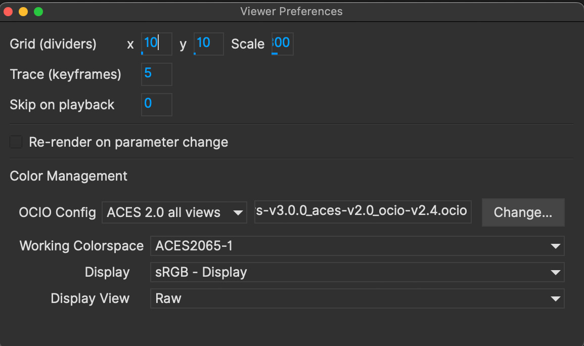 viewer preferences dialog