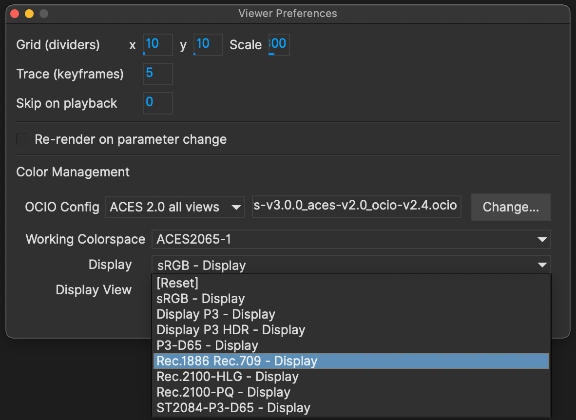 viewer preferences display view