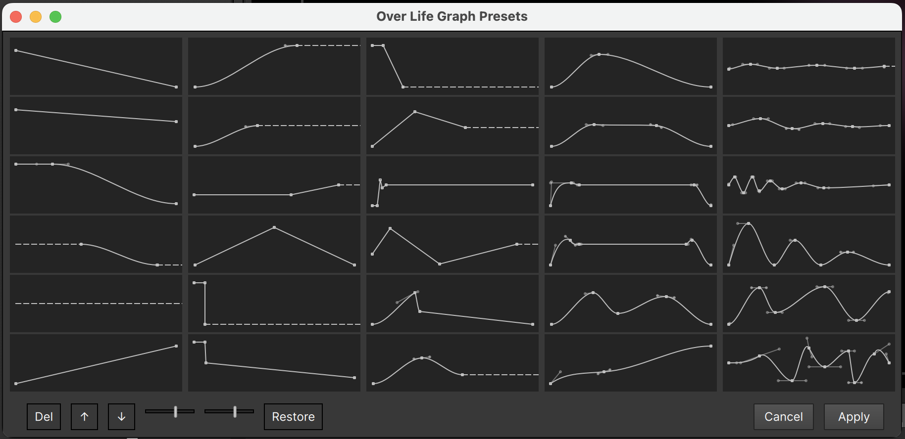 Over life graph preset dialog