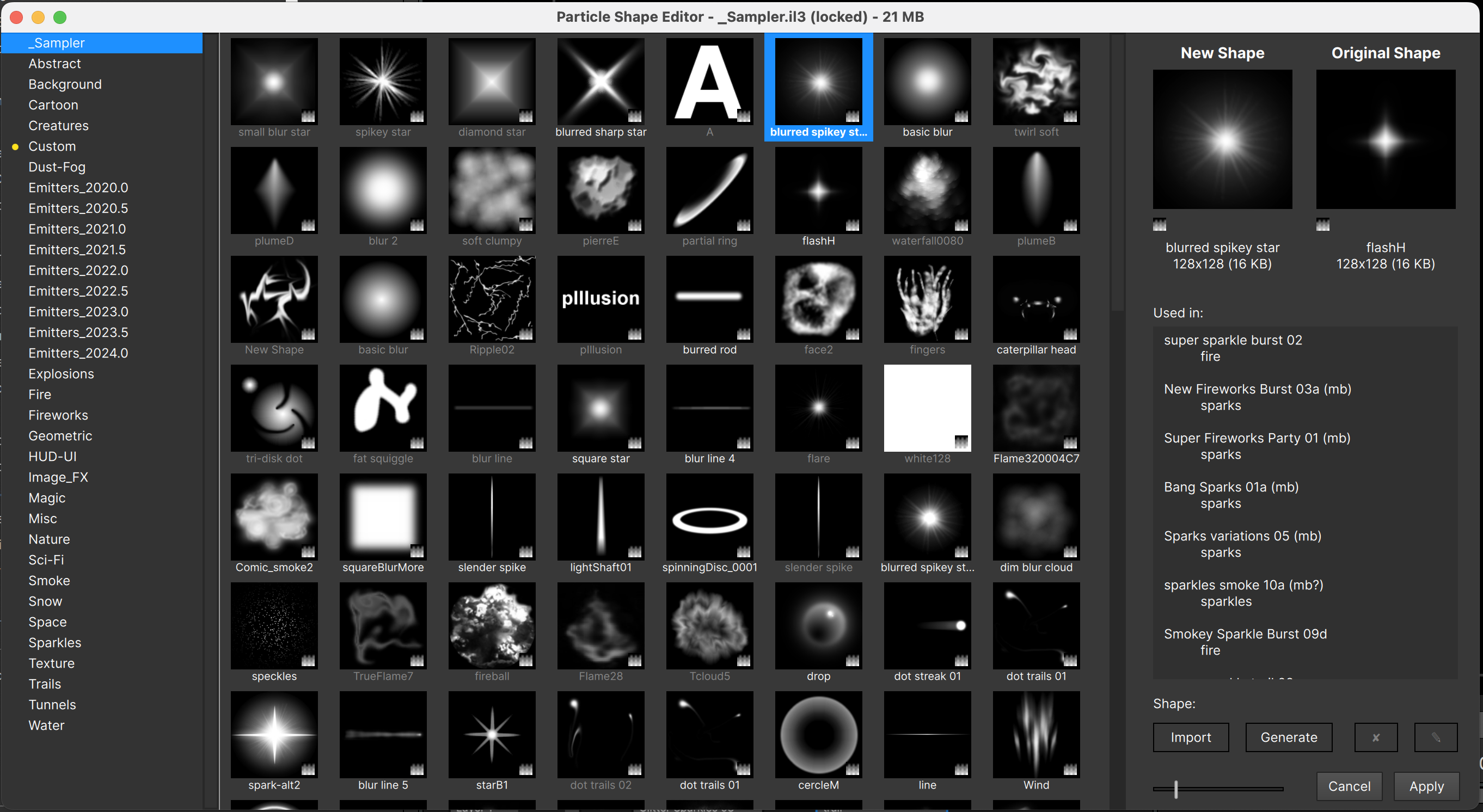 Particle Shape Editor