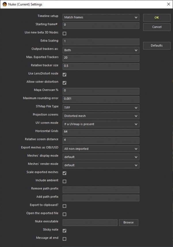 3DE4 importer control panel screen capture