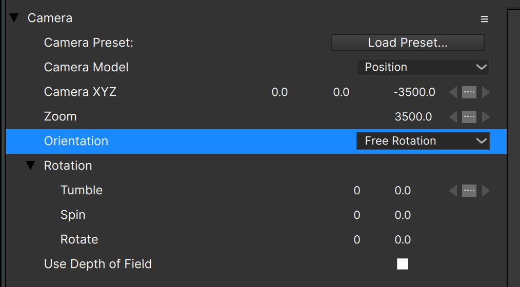 3D Particles Camera Orientation Free Rotation