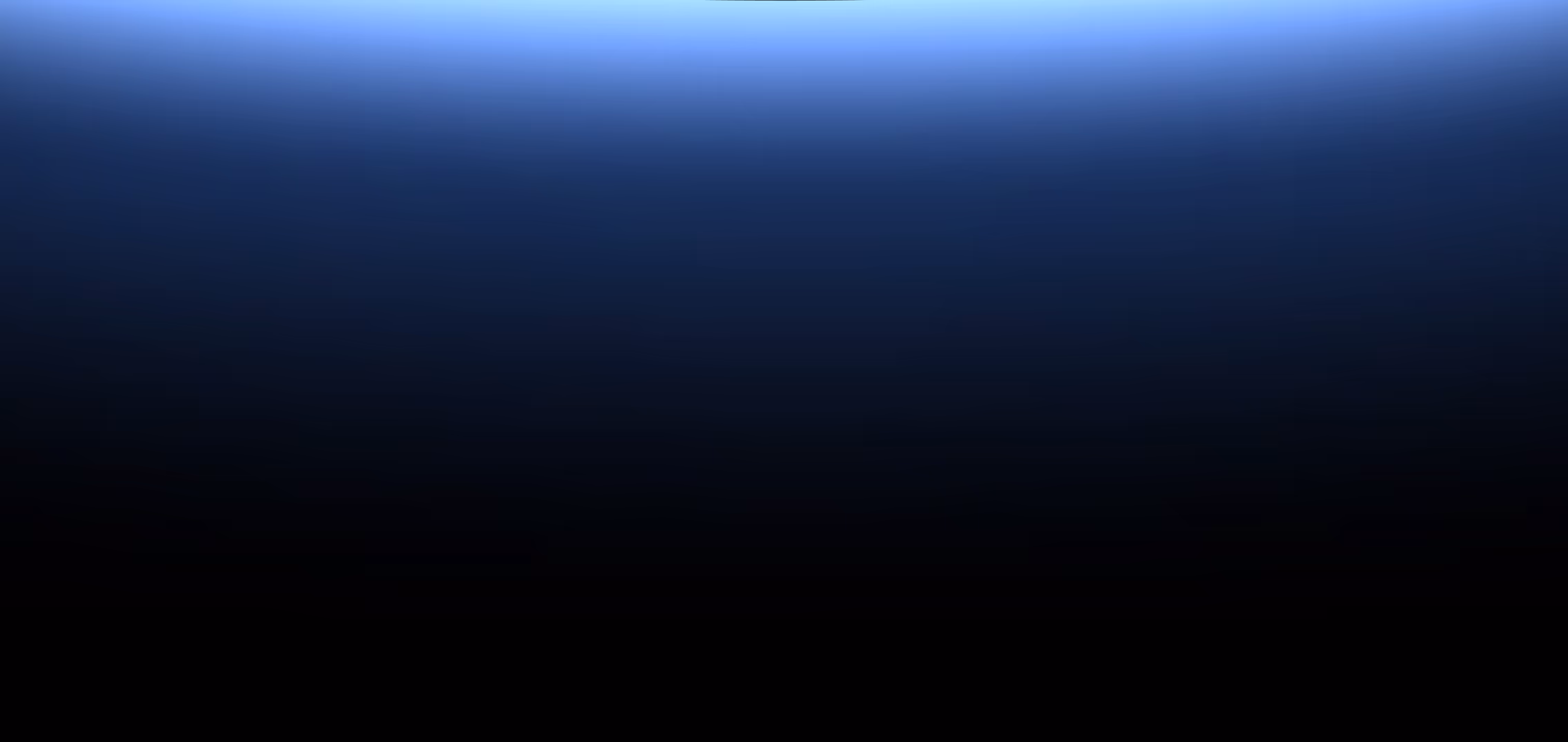 Black circular shape with a radial blue gradient background fading from dark to light.