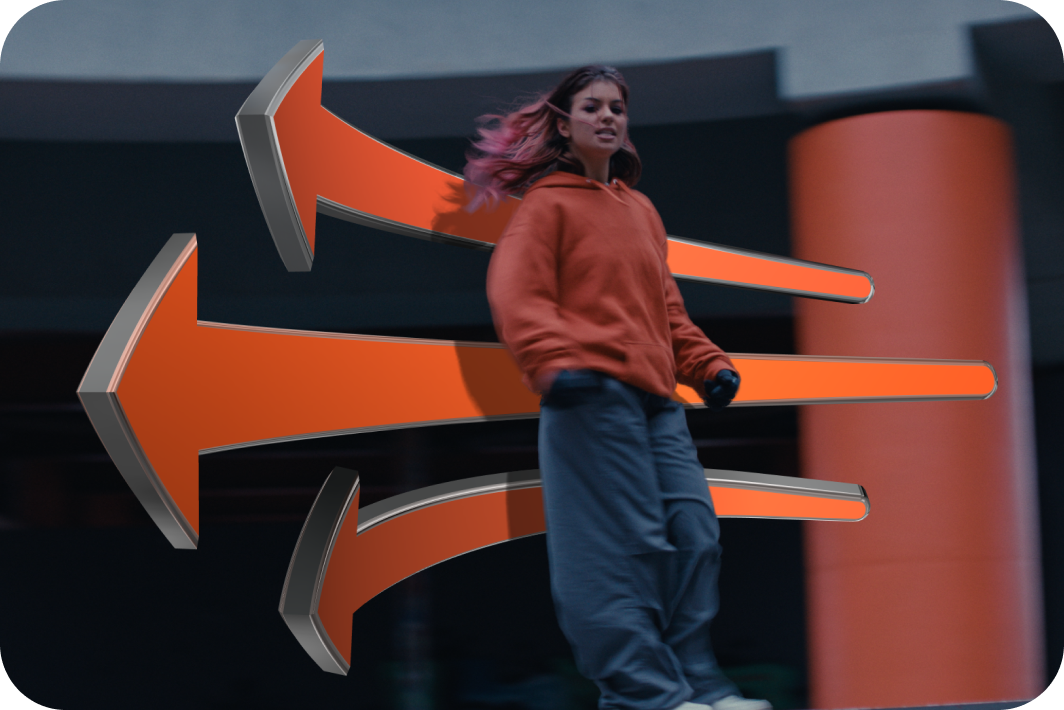 File explorer window showing folders and video thumbnails with filenames like Action Close Up.mp4 and Detail B-Roll.mp4.