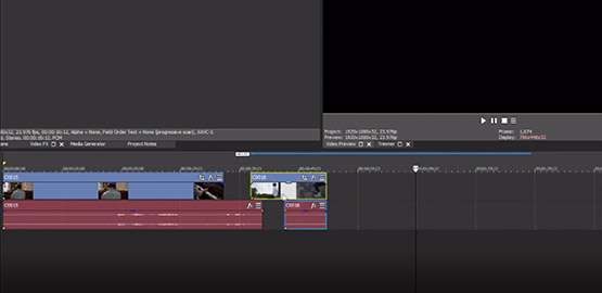 Step 2:  CUT ANOTHER EVENT INTO THE L-CUT 