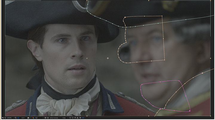 Outlander, right actor, rotoscope masks in After Effects