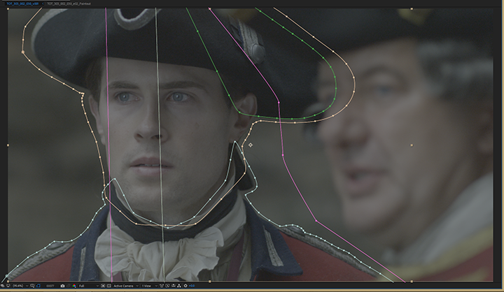 Outlander, left actor’s roto masks in After Effects