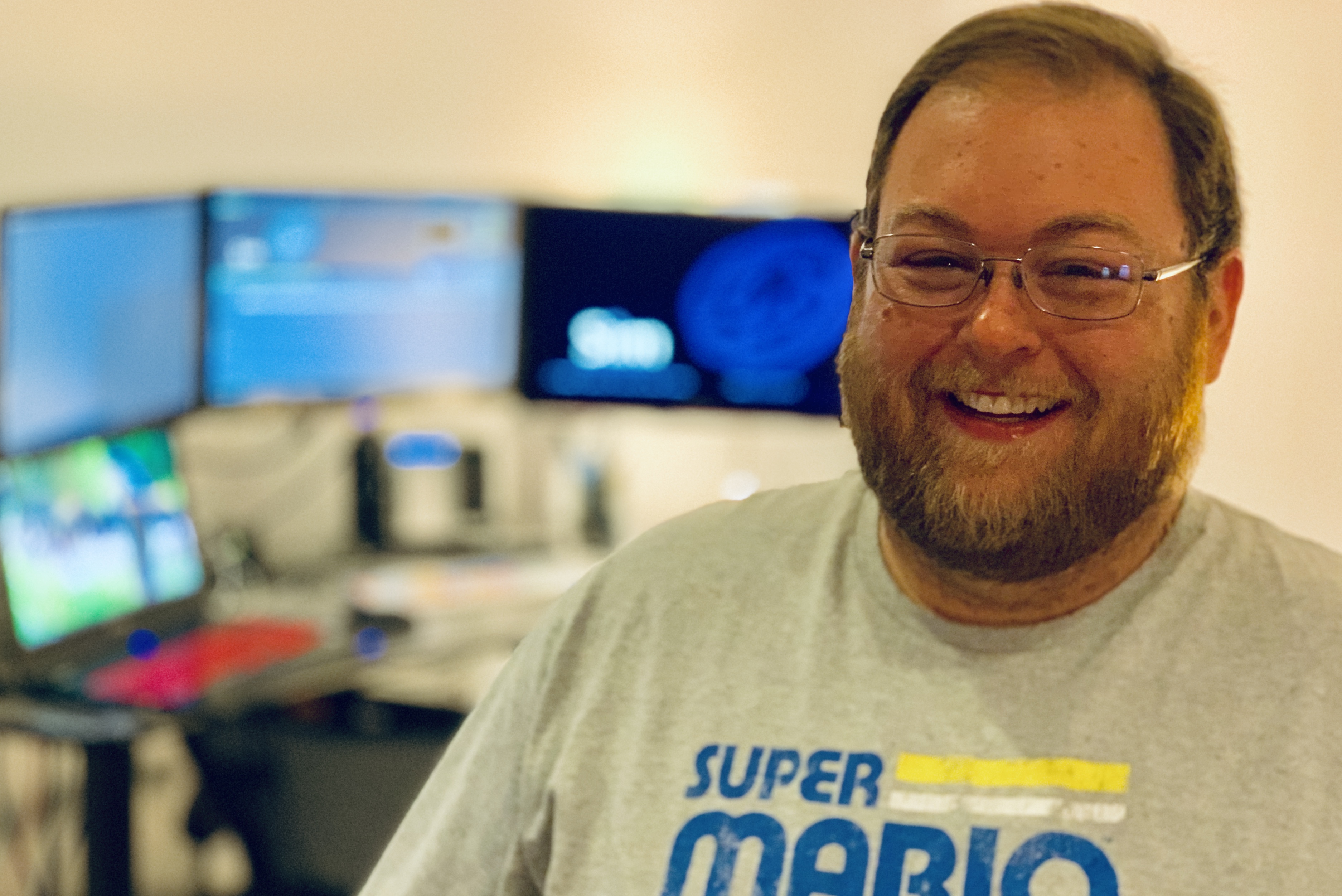 Timothy Schultz at his workstation